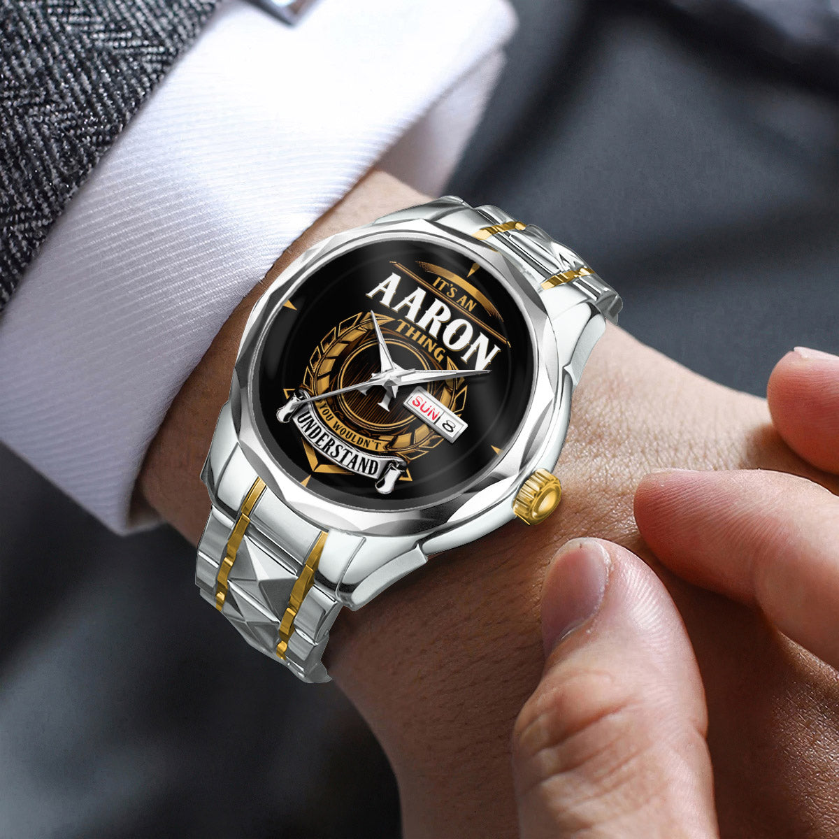 AARON K3579-02 Luxury Alloy-Men Watch, Personalized Premium Gift for Anniversary