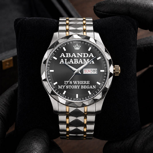 Abanda, Alabama - Home Is Where My Story Began | Hometown Watch Gift for Men & Women