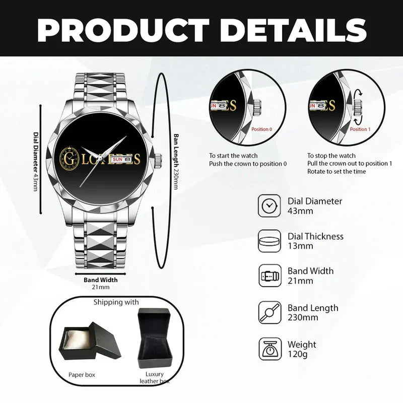 DEANGELO K3579-109 Luxury Alloy-Men Watch, Personalized Premium Gift for Anniversary