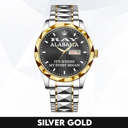 Ray, Alabama - Home Is Where My Story Began | Hometown Watch Gift for Men & Women