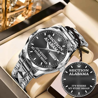 Section, Alabama - Home Is Where My Story Began | Hometown Watch Gift for Men & Women