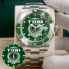 TOBI K3579-05 Personalized Green Submariner Watch, Premium Gift for Anniversary