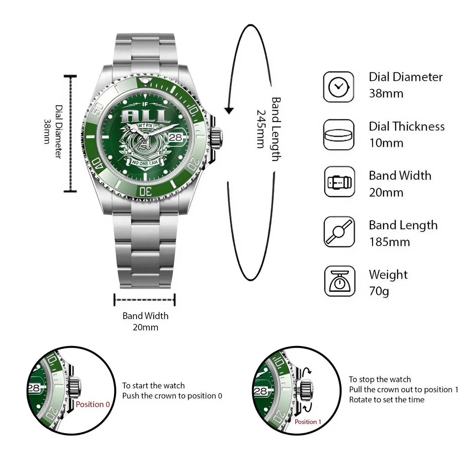 Red Sport Watch - Water Resistant