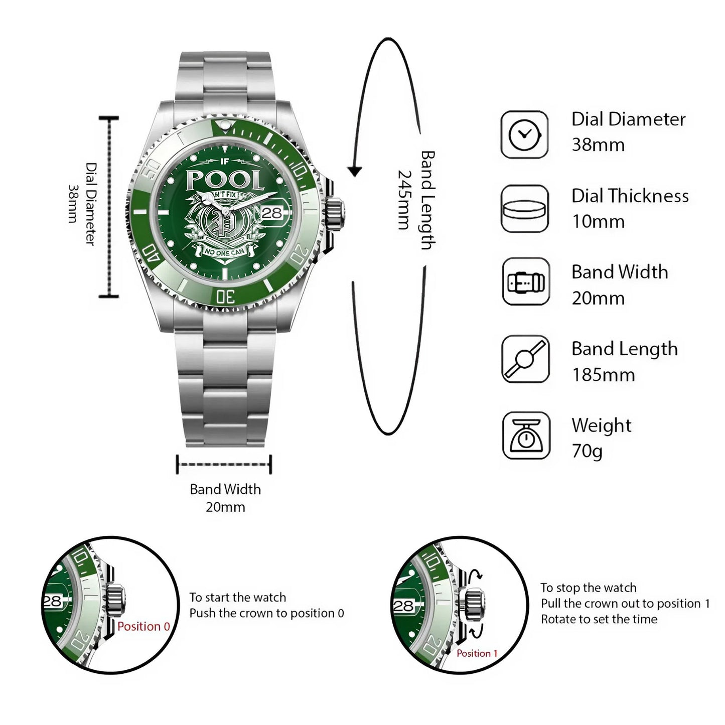 Red Sport Watch - Water Resistant
