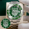 DAVE K3579-03 Personalized Green Submariner Watch, Premium Gift for Anniversary