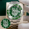 ALL K3579-03 Personalized Green Submariner Watch, Premium Gift for Anniversary