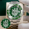 JI K3579-03 Personalized Green Submariner Watch, Premium Gift for Anniversary