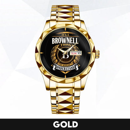 BROWNELL K3579-02 Luxury Alloy-Men Watch, Personalized Premium Gift for Anniversary