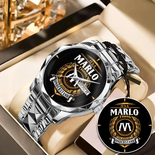 MARLO K3579-02 Luxury Alloy-Men Watch, Personalized Premium Gift for Anniversary